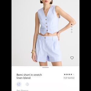 J. Crew High Waist Blue Shorts Tailored Fit